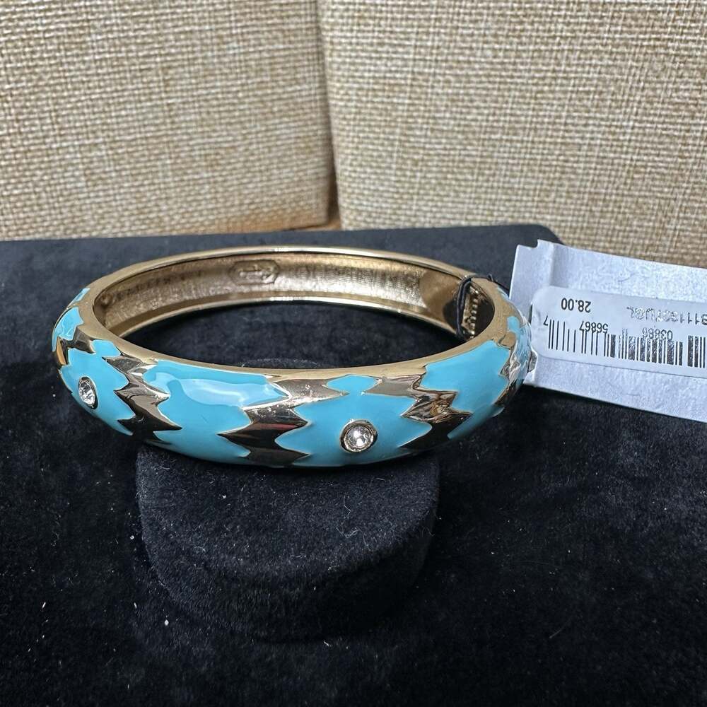 Sequin Nordstrom Multicolor Gold Tone Statement Enamel Bangle Bracelet # 460